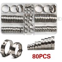 Collier de serrage en acier inoxydable, 80 pièces assortis, collier de tuyau multi-diamètres pour fixation tuyaux