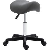 Tabouret a roulettes selle ergonomique reglable en hauteur Gris