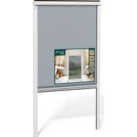 VOUNOT® Mosquitera Enrollable para Ventanas Marco PVC Malla de Fibra de Vidrio Red Antimosquitos Ventana Recortable en Altura y Anchura 80x130cm Blanco