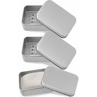 3pc Boîte à Savon en Aluminium, 3 Porte Savons avec égouttoir , Boite Metal, pour la Maison ou Les Voyages