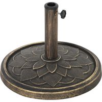 Base de parasol de jardin ronde en résine de 12 kg, pour poteaux de parasol de 32, 38, 48 mm ton bronze