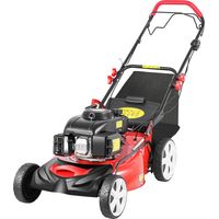 Tondeuse à gazon à essence, 224cc 5cv, 4 temps, Tondeuse autotractée, Tondeuse à gazon thermique, Largeur de coupe : 51cm, Réglage de la hauteur de coupe:8 vitesses, Panier d'une capacité de 60L