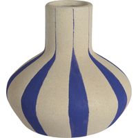 VASO STRIPE D.16XH16CM BLU / BIANCO SPORCO.