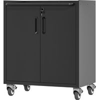 VIYET - Armoire Métal Roulante 75×42×88cm – Étagères Réglables - Roulettes Blocables - Verrouillable - Pour Garage/Atelier