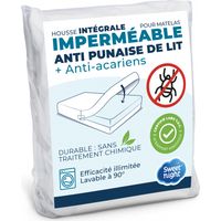 Housse intégrale matelas imperméable 140x200x25 cm Anti-Punaise de lit et Anti-acariens Rénove matelas Sans traitement chimique