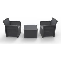 Garten/Terrasse Set 2 Sessel + 1 Tisch Nassau Tête-à-Tête, Anthrazit