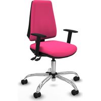 Elche AS similpiel rosa brazos 1D base cromada ruedas nailon 65mm