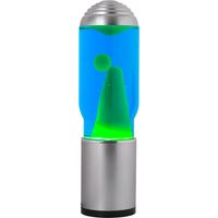 ITotal XL2199 Lampe à Lave avec Base Argentée, Liquide Bleu et Cire Verte