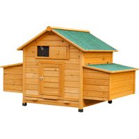 Pollaio per Galline Ovaiole 2 Cassetti con Nido Tetto Impermeabile Legno, 150x100x96,5 cm