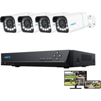 Reolink 4K 8MP PoE Überwachungskamera Set Outdoor, 4X 8MP PoE Bullet Überwachungskamera+8CH 2TB HDD NVR, Intelligente Erkennung, Farbnachtsicht, 5X Zoom, 24/7 Schutz