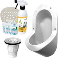 Urinario empotrable TI'PI blanco sin agua + kit válvula paracaídas + pack mantenimiento