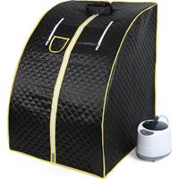 Mobile Mini Dampfsauna Heimsauna Wärmekabine Sitzsauna Saunakabine 76x88x99 cm (Schwarz)