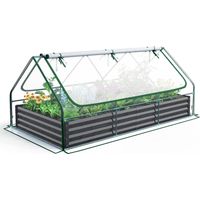 Quictent Carré potager 3-en-1 avec housse de serre, 245x125x116cm