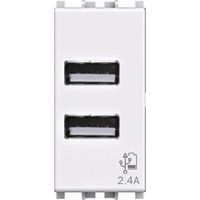 4BOX 4B.V14.USB.24 USB-Wandsteckdose 2,4 Ampere Kompatibel mit Vimar Plana Weiß