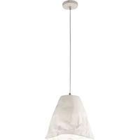 Suspension Crumple En Céramique Blanche Et Métal, Douille E27, Design Élégant Et Moderne, Idéale Pour L'Éclairage Intérieur