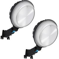 Lampara Led Exterior con Fotocelda, Reflector Led, 8000lm, IP66, Pared para Garage, Lámpara para Exterior y Seguridad 2 pieza - Redonda