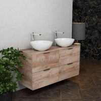 Inda - Meuble de salle de bain L.120 avec double vasque à poser /