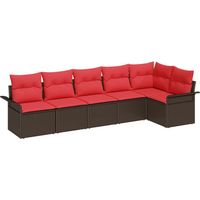 Maison Exclusive - Set Divano da Giardino 6 pz Marrone polyrattan