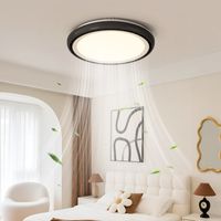 Ventilateur de Plafond & Lampe LED 2 en 1 Sans Pales - Plafonnier Silencieux 31dB, Moteur Cuivre, Dimmable, Télécommande(noir mat )