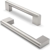 2 Möbelgriffe, 96 mm Lochabstand, Edelstahl-Möbelgriffe, Schrankgriffe, Schrankgriffe aus gebürstetem Nickel