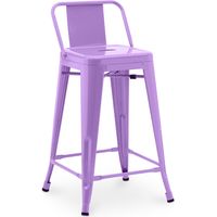 Barhocker mit Rückenlehne - Industriedesign - 60cm - New Edition - Stylix Helles Lila