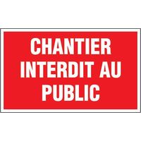 Panneau Chantier interdit au public - En polystyrène choc - 33x20cm