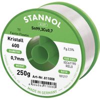 Stannol Kristall 600 Fairtin Estaño para soldar sin plomo 250g