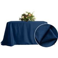 Nappe bleu marine en velours mat pour table 230x230cm