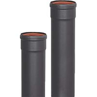 S & M 485510 tuyau emaillee M-H 850 c- 80 mm-0,50 metres pour conduite de fumee de poeles et cheminees de Pellets, Noir
