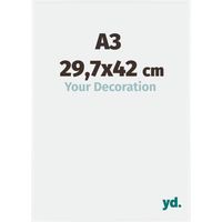 Your Decoration - A3 29.7x42 cm - Cadre Photo en Plastique Avec Verre acrylique - Anti-Reflet - Excellente Qualité - Blanc Brillant - Cadre Decoration Murale - Evry.