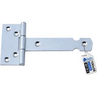 Lot de 2 Charnières en T 100 mm – Électro‑galvanisées (galvanoplastie) – Pentures lourdes avec gonds sur platine – Fixation robuste pour portails et portes bois – Charnière réglable/Charnière en T – G