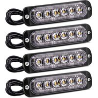 4-teiliges Set seitlicher Blinklichter, 6-LED-Warnleuchte, gelbes Pannenlicht, Notfallblinker, wasserdicht, 12 V/24 V, universell für PKW und LKW