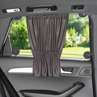 Parasole per auto 68 x 50 cm - Tenda per auto con ventosa - Protezione UV - Ideale per finestrini laterali grandi - Grigio (x 2 pezzi)