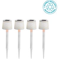 GRETITA Pack 4 Lámpara de mesa con cargador solar y batería recargable. Luz LED cálida. Fabricado en España