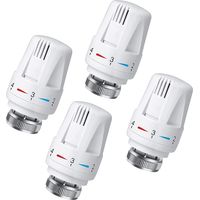 (Blanc) Ensemble de 4 accessoires de vanne de thermostat de thermostat Connect, embout de thermostat de radiateur, embout de remplacement de vanne de radiateur pour thermostat M30 x 1,5