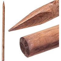 Suinga – Tuteur en bois traité autoclave 150 cm – Piquet rond 5 cm avec pointe – Support résistant pour arbres vigoureux