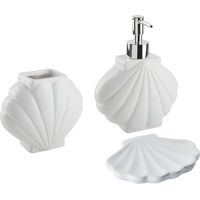 Ensemble d'Accessoires de Salle de Bain 3 Pièces Dolomite Glamour Blanc Shell