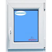 Eco-Blu – Fenêtre PVC 600x900 blanche oscillo-battante droite – Verre 4-16-4 Argon Low-E – Profilé Aluplast 70mm – Isolation thermique A+