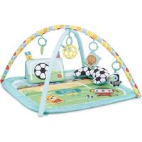 BRIGHT STARTS Krabbeldecke Baby Fußball, Spielbogen mit Oball-Spielzeug, Musik und Lichtern, Baby Geschenk