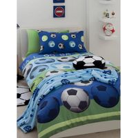 Parure de lit simple Et Taie D'oreiller Bleue Football - 135 cm x 200 cm