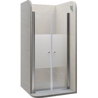 Moments of Glass Mampara de ducha LIMA 80-84 cm altura: 185 cm con puerta doble abatible 6mm Vidrio parcialmente satinado de seguridad - DTMF