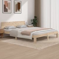Bed Frame without Mattress Solid Wood Pine 160x200cm vidaXL