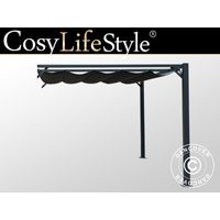 Extension for pergola gazebo Santa Cruz, 3x3 m, Dark grey