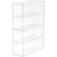 boîte de rangement de bureau empilable et boîte de présentation avec tiroirs amovibles,Il peut contenir des verres