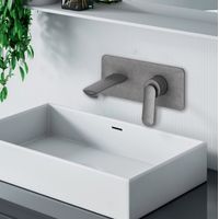 Façade mitigeur lavabo encastré avec bec de 225 mm Métal Brossé - CRISTINA ONDYNA FL25877
