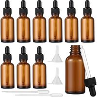 10 x 30 ml Dropper Bottles, Brown Glass Bottles with Dropper and Funnel for Essential Oils, Fragrance Oils, Aromatherapy, Massage, Hair Care
