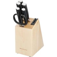 Juego de cuchillos en bloque de madera con afilador KitchenAid Gourmet, 7 piezas.