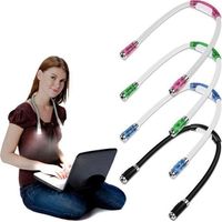 Lot de 4 lampes de lecture LED pour le cou, rechargeables par USB, flexibles, 4 modes, lampe de chevet mains libres