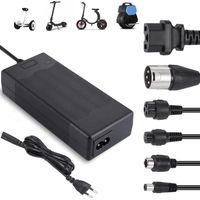 Chargeur Trotinette Electrique avec Ventilation, Chargeur Adaptateur Velo Electrique AC avec 6 Connecteurs