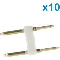 10 PZ Spina 2 Pin Passo 9mm per Connessione Striscia Led Mono 220V con Alimentatore